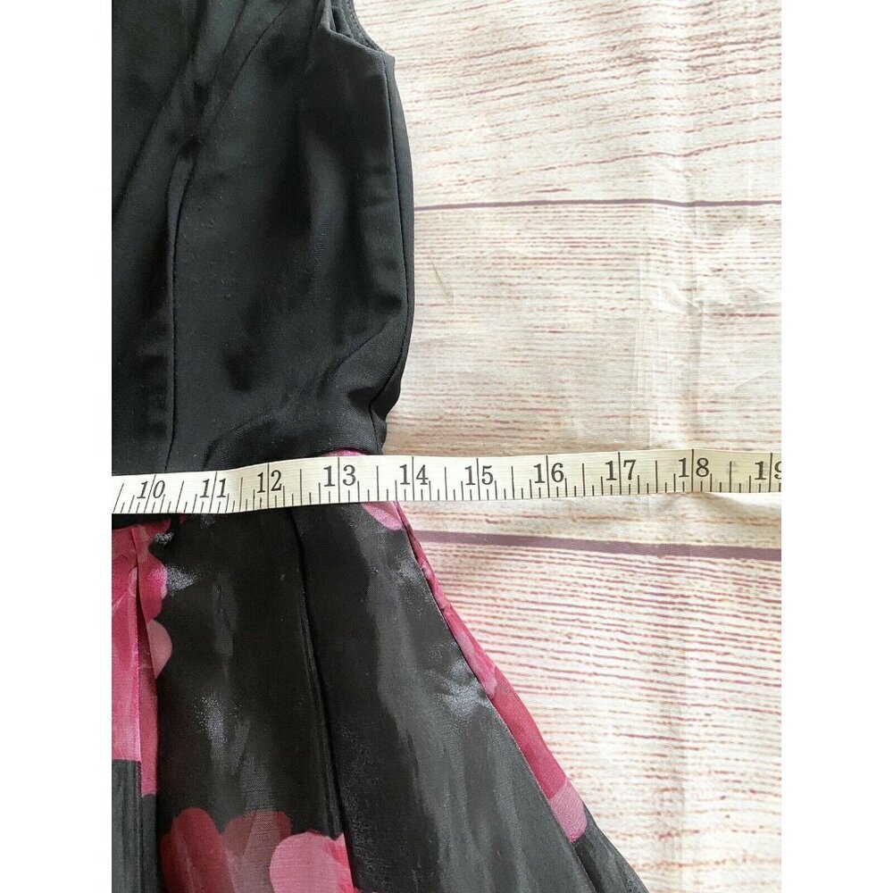 Eliza J Women's Jersey Black And Red Floral Ball Gown - 4 - Picture 9 of 13